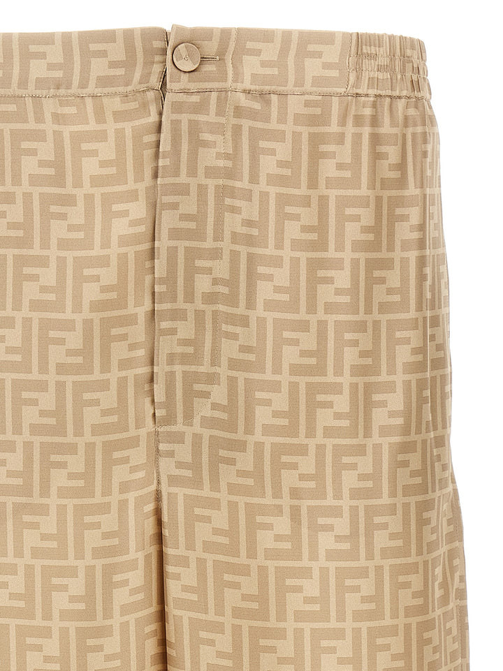 Ff Silk Pants Beige