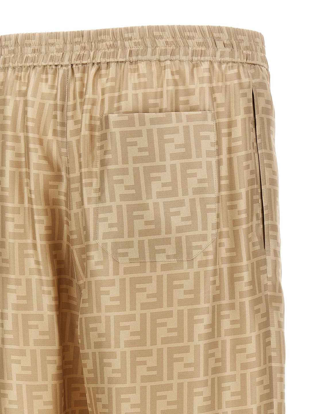 Ff Silk Pants Beige