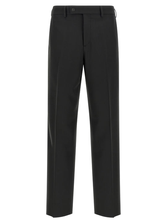 Gabardine Trousers Pants Black