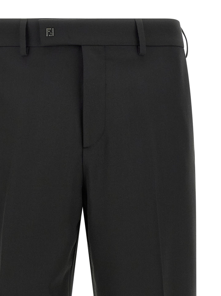 Fendi Gabardine Trousers Pants - Black | c582ce9e80b1f5e53050da8f7b07a19b88675ce8