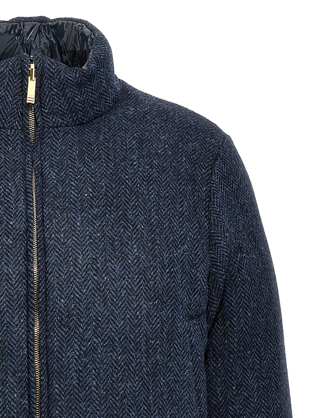 Herringbone Harris Tweed Casual Jackets, Parka Blue