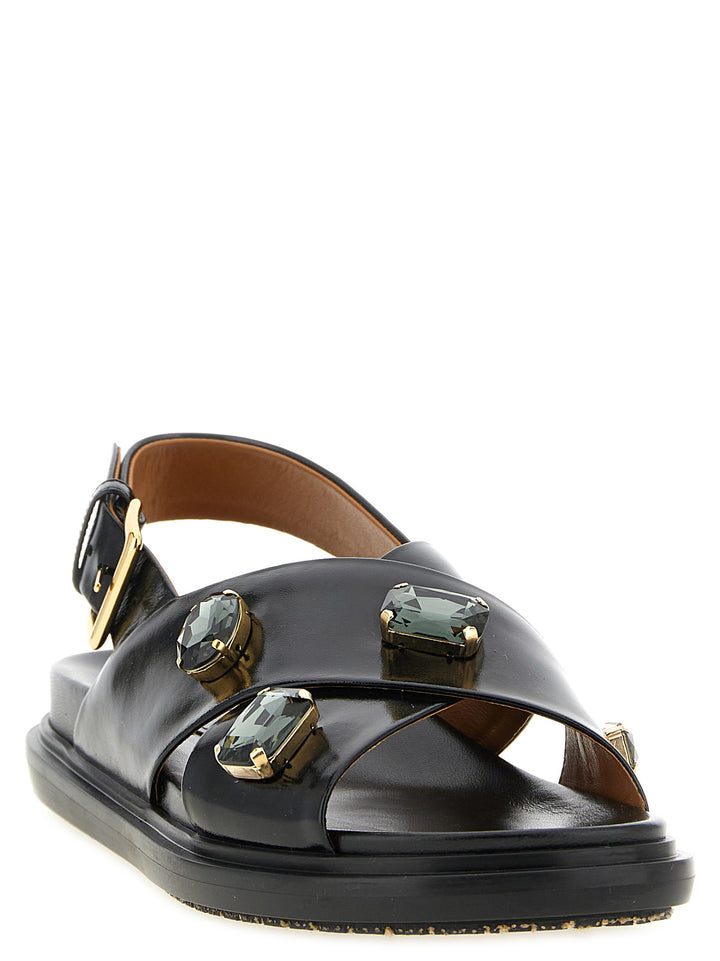 Marni Fussbett Sandals - Black | 88674a7ee325744f0d53d5cf15886c183b9aab5d
