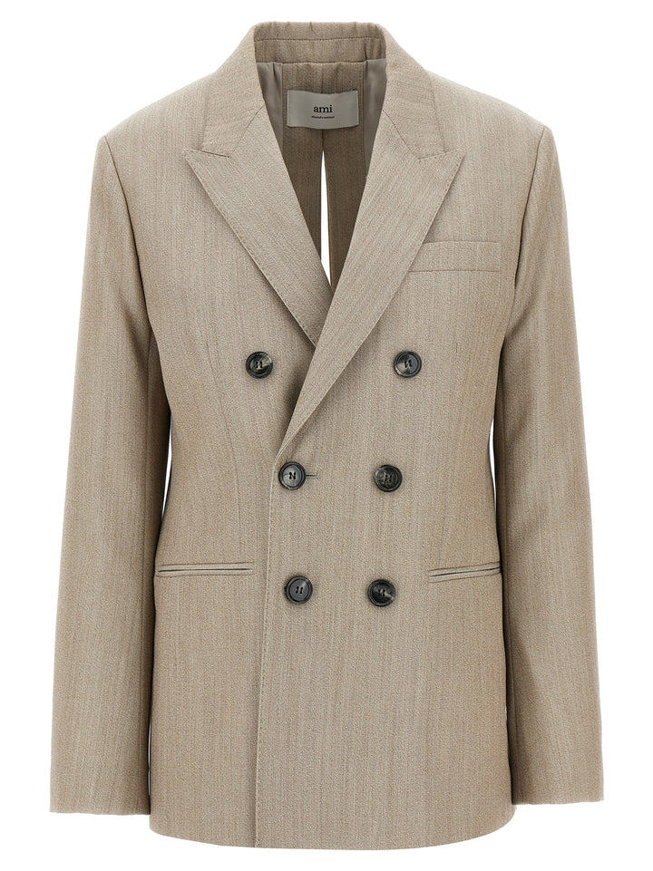 Ami Paris Maxi Split Blazer BlazerS - Beige | a5b4fee8c0573c69c40f8ad1152c5648a8a6bec1