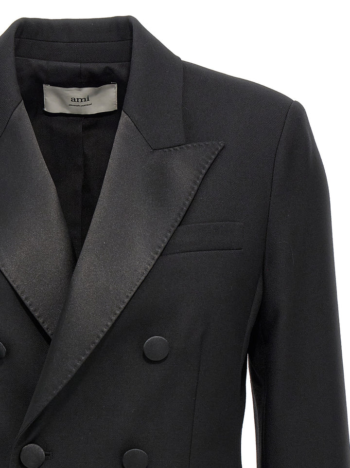 Double-Breasted Wool Blazer Blazer And Suits Black