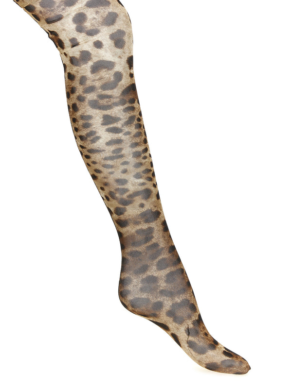 Animalier Tights Socks Brown
