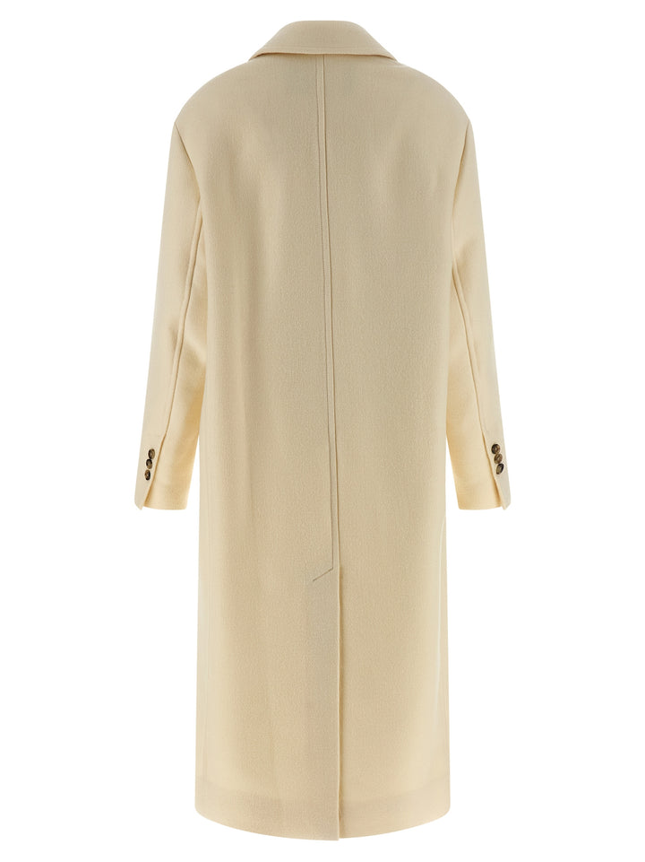 Ami Paris Double-Breasted Coat Coats and Trench Coats - White | f82a9ab146c876592591a48e2d7b86d670ecb23d