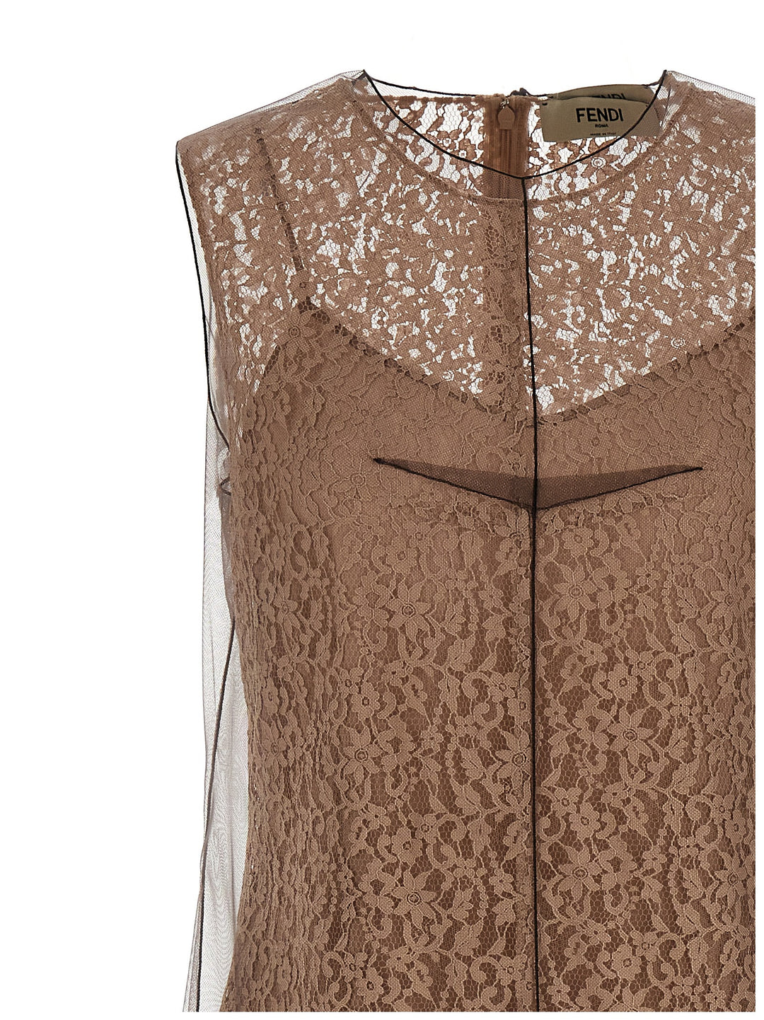 fendi lace dress Fendi Floral Lace Dress IT 38 Beige