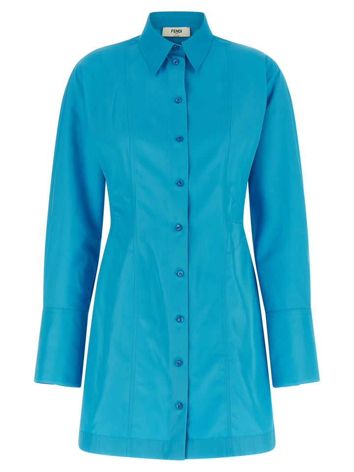Fendi Viscose Techno Dress Dresses - Light Blue | 597161924e3a08949a7ebdb833bcbfc87675df06