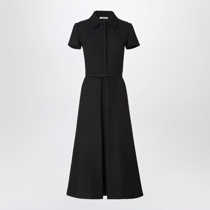 Fendi Black Dress In Bouclé Wool