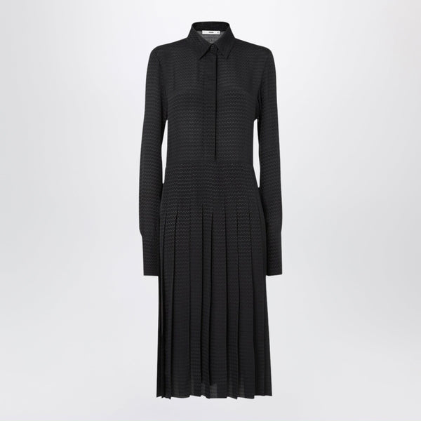 Black Jacquard Silk Dress