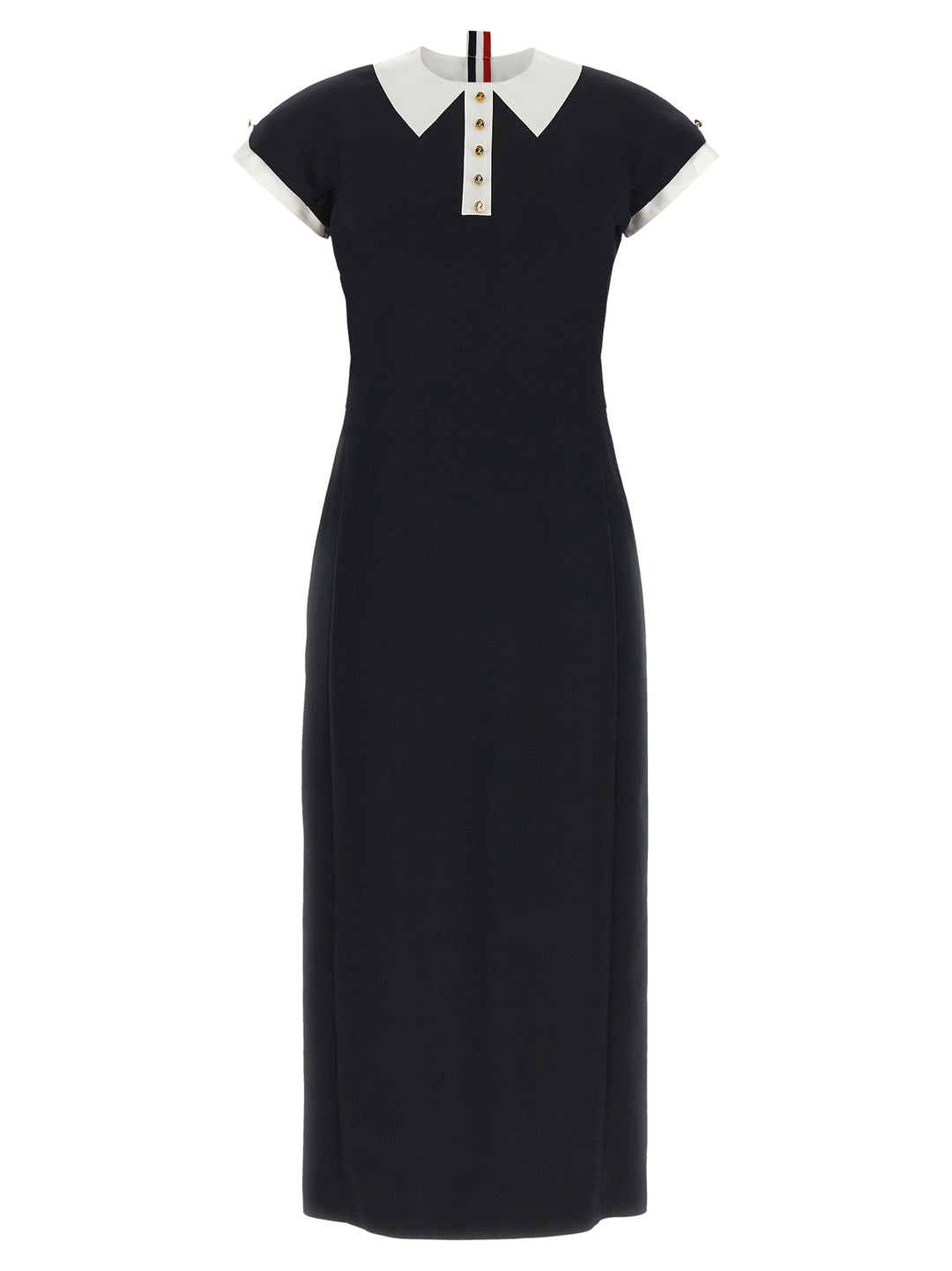 Thom Browne Polo Dress With Intarsia And Rwb Detail Dresses - Blue | c4646b196983804c9714202e5c951d0f4956bfe5