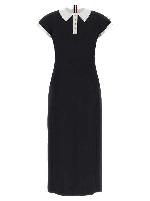 Polo Dress With Intarsia And Rwb Detail Dresses Blue
