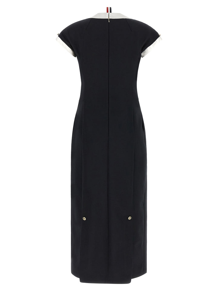 Thom Browne Polo Dress With Intarsia And Rwb Detail Dresses - Blue | 2da01cc653f76ea7e8f03170eeacb90fb8df6b3d