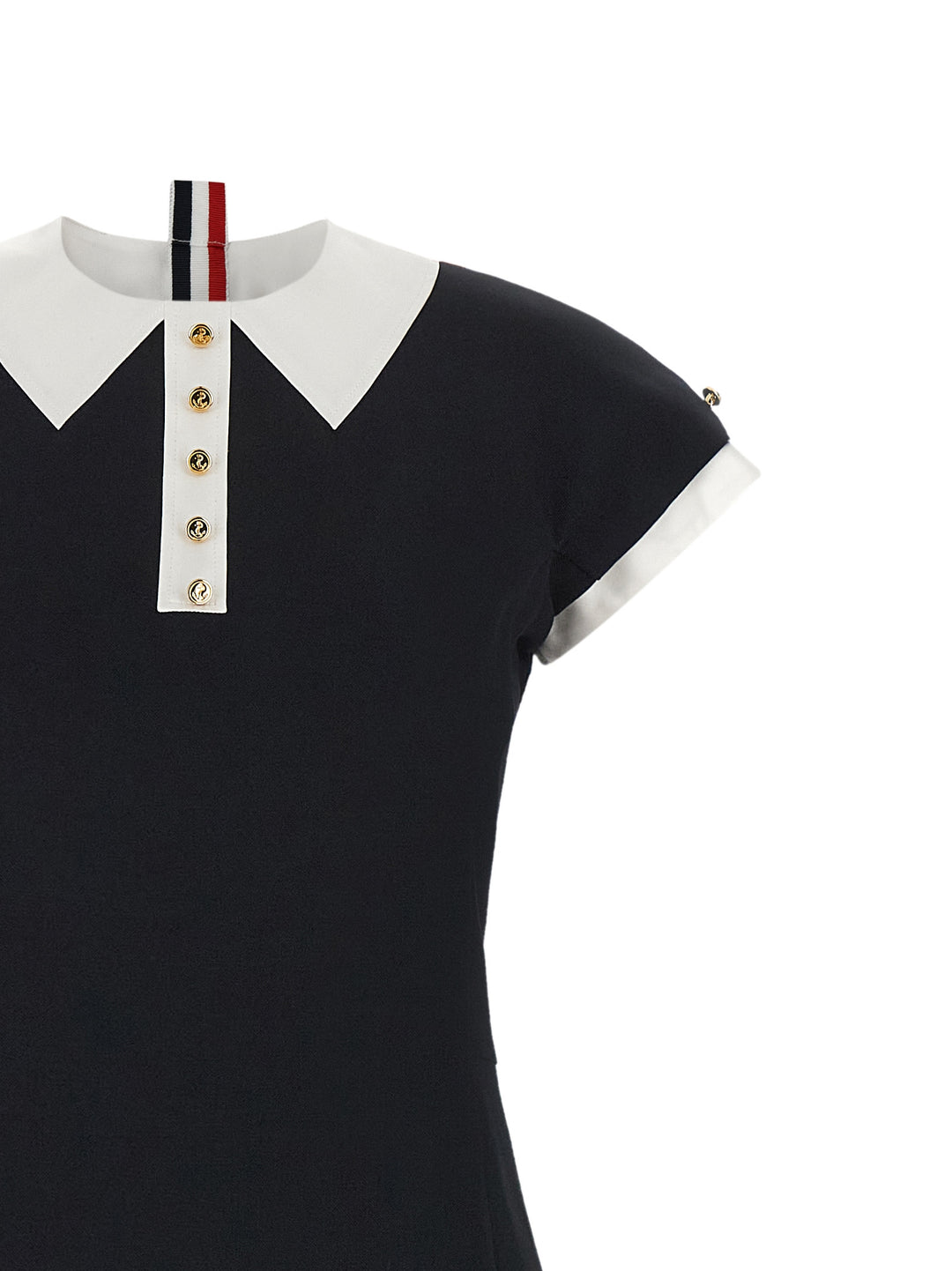 Thom Browne Polo Dress With Intarsia And Rwb Detail Dresses - Blue | 14b21dc215c05907f13bbedb5fda2301894ed932