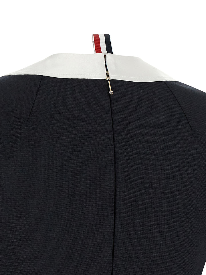 Thom Browne Polo Dress With Intarsia And Rwb Detail Dresses - Blue | c4cc0f027bb354377afda9313e53a98fa2f7c5d3