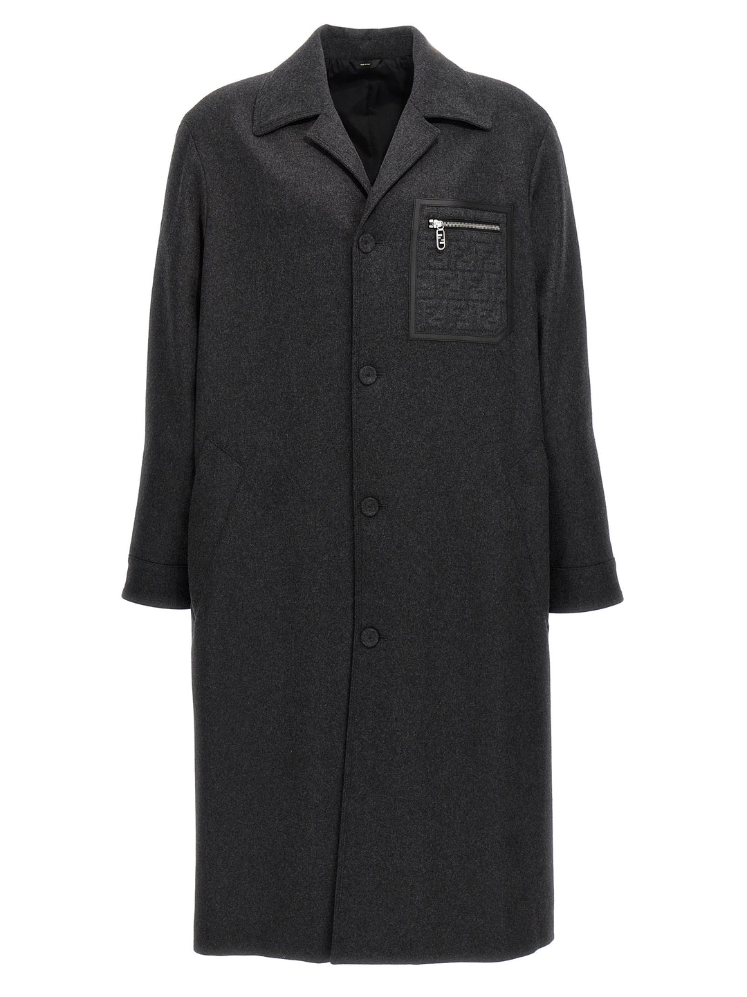 Single-Breasted Cashmere Coat Coats, Trench Coats Gray