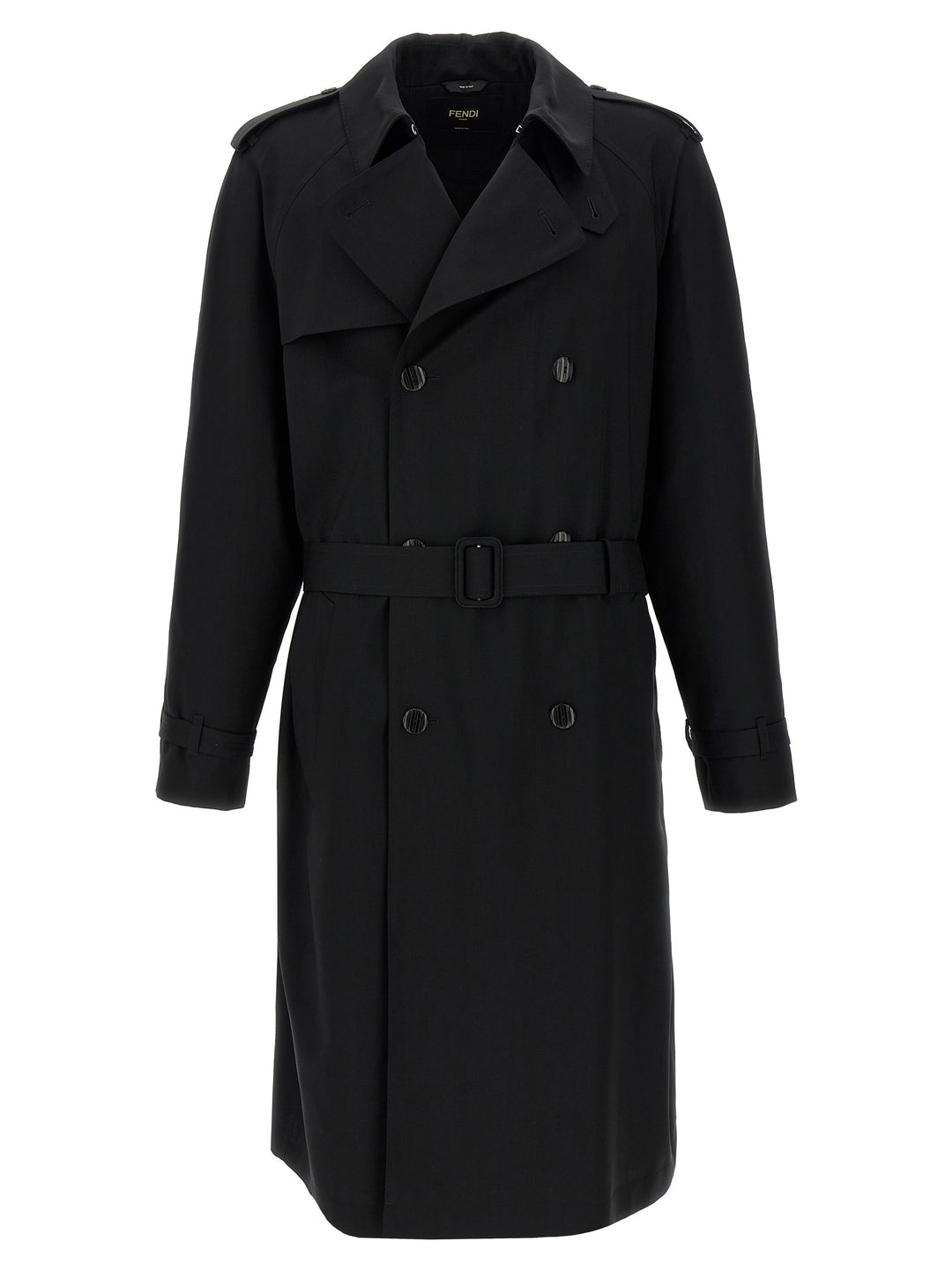 Fendi Wool Trench Coat Coats and Trench Coats - Black | c356ac5fe57d8554355a509a50154b5268de8190