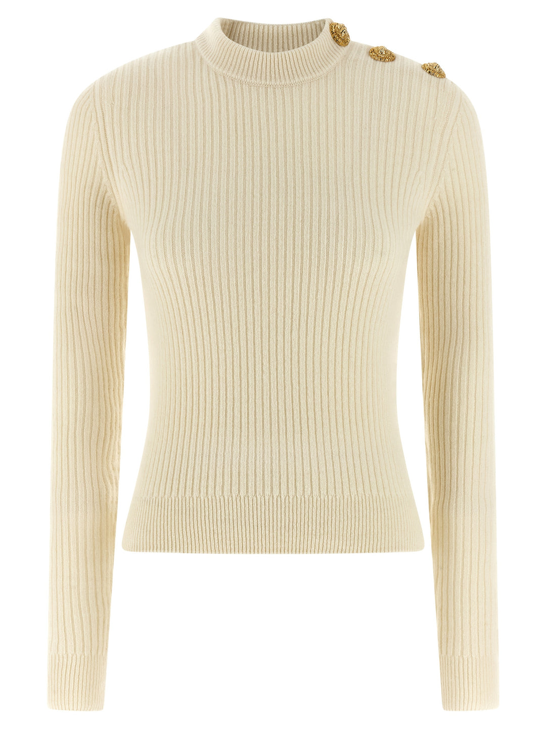 Balmain Ribbed Sweater Sweaters and Cardigans - White | 203e222dad22dd4afa8e991668d7d1b67509454b