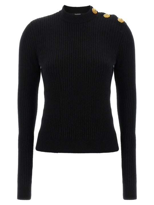 Ribbed Sweater Sweaters And Cardigans Black