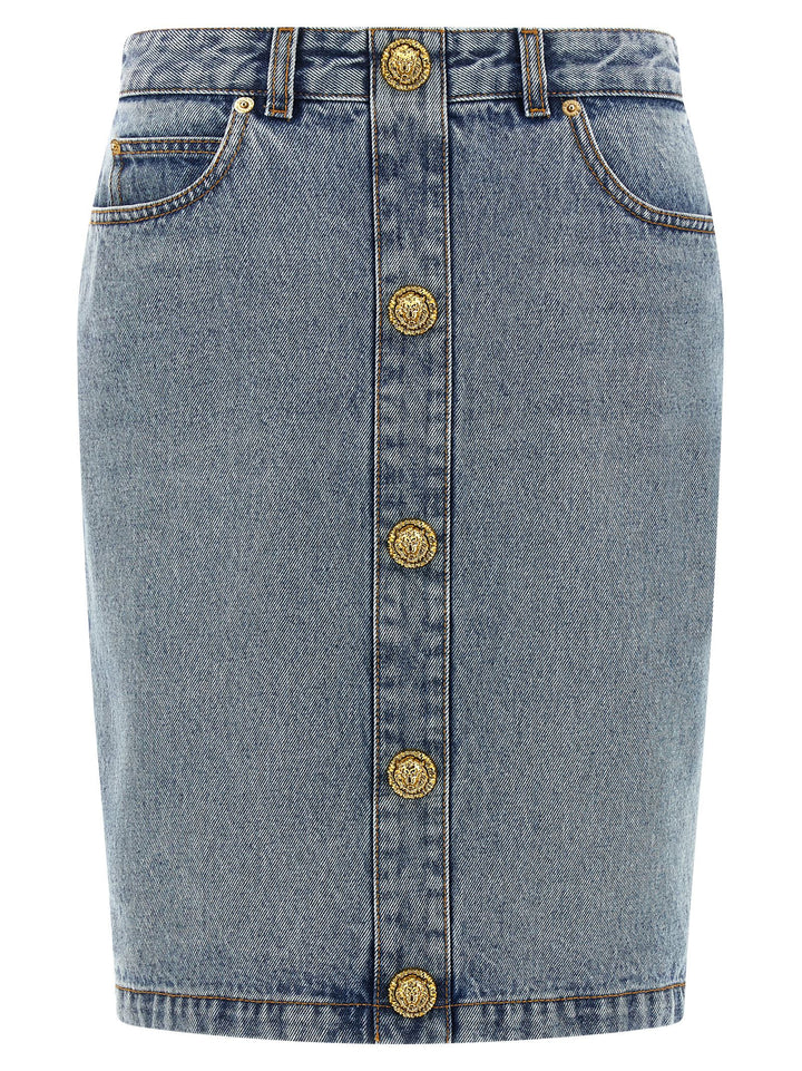 Balmain Denim Skirt Skirts - Light Blue | f1f2262ff0b0339e0fe9ea47999267e622ffee06