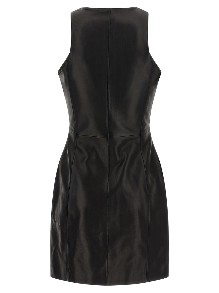 Balmain Maxi Zip Leather Dress Dresses - Black | 6950d3871b88225fffad2c1d86769755355c7d9c