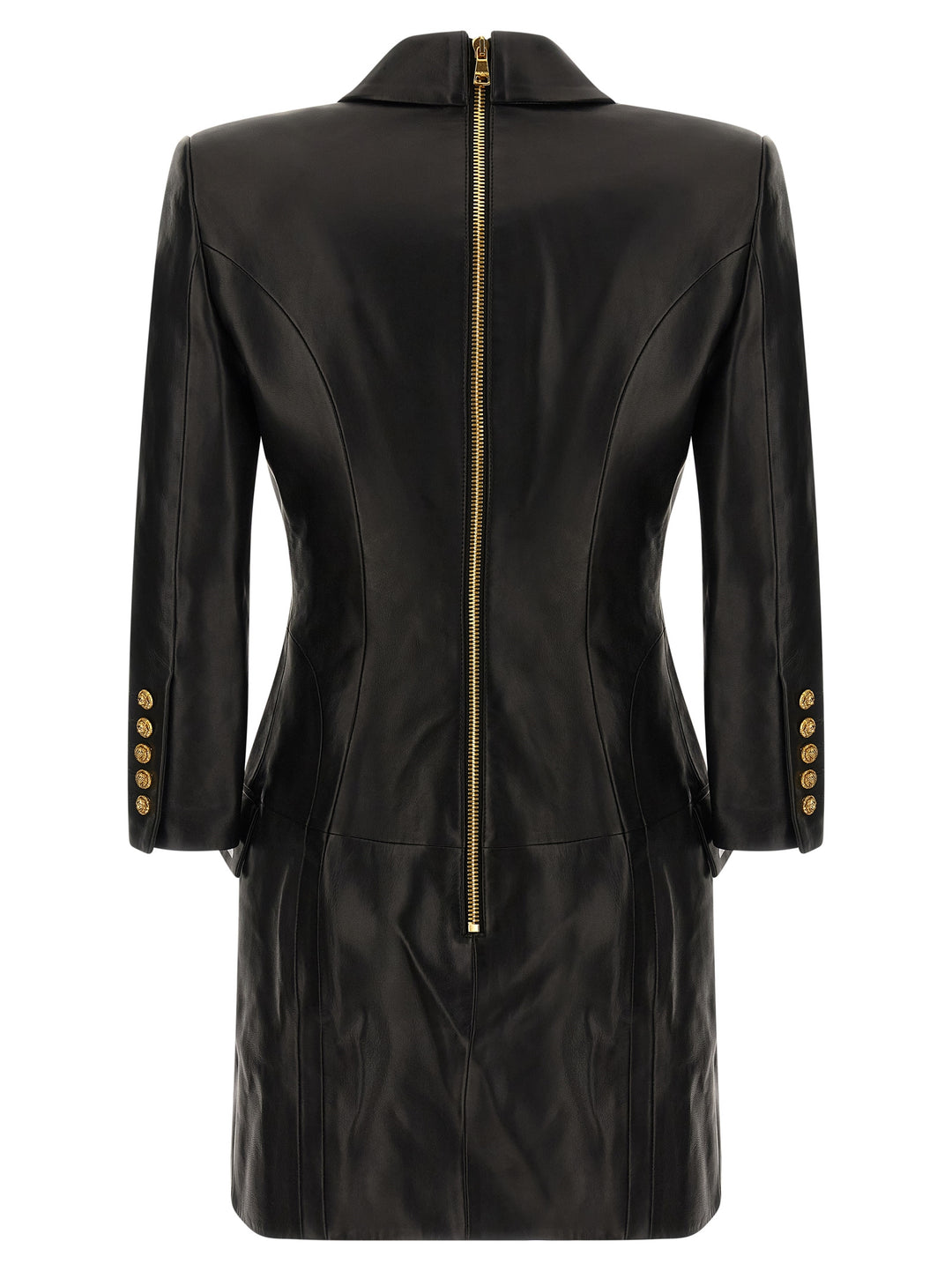 black leather blazer dress Faux Leather Blazer Dress