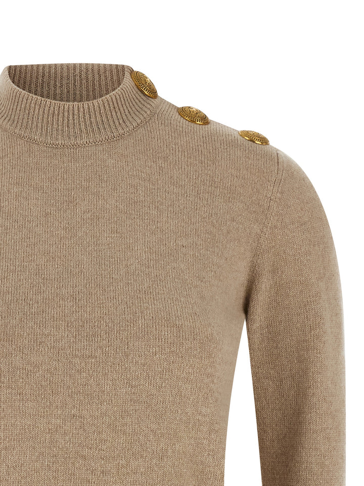 Balmain Eco-Cashmere Button Sweater Sweaters and Cardigans - Beige | fbd0ee8a935ea8701b026dad2653eca04740a06a