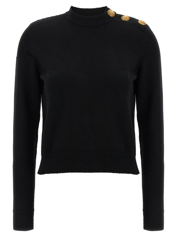 Balmain Eco-Cashmere Button Sweater Sweaters and Cardigans - Black | 2e7b81ad2e2210907f5810f89d2d98d8607e7649