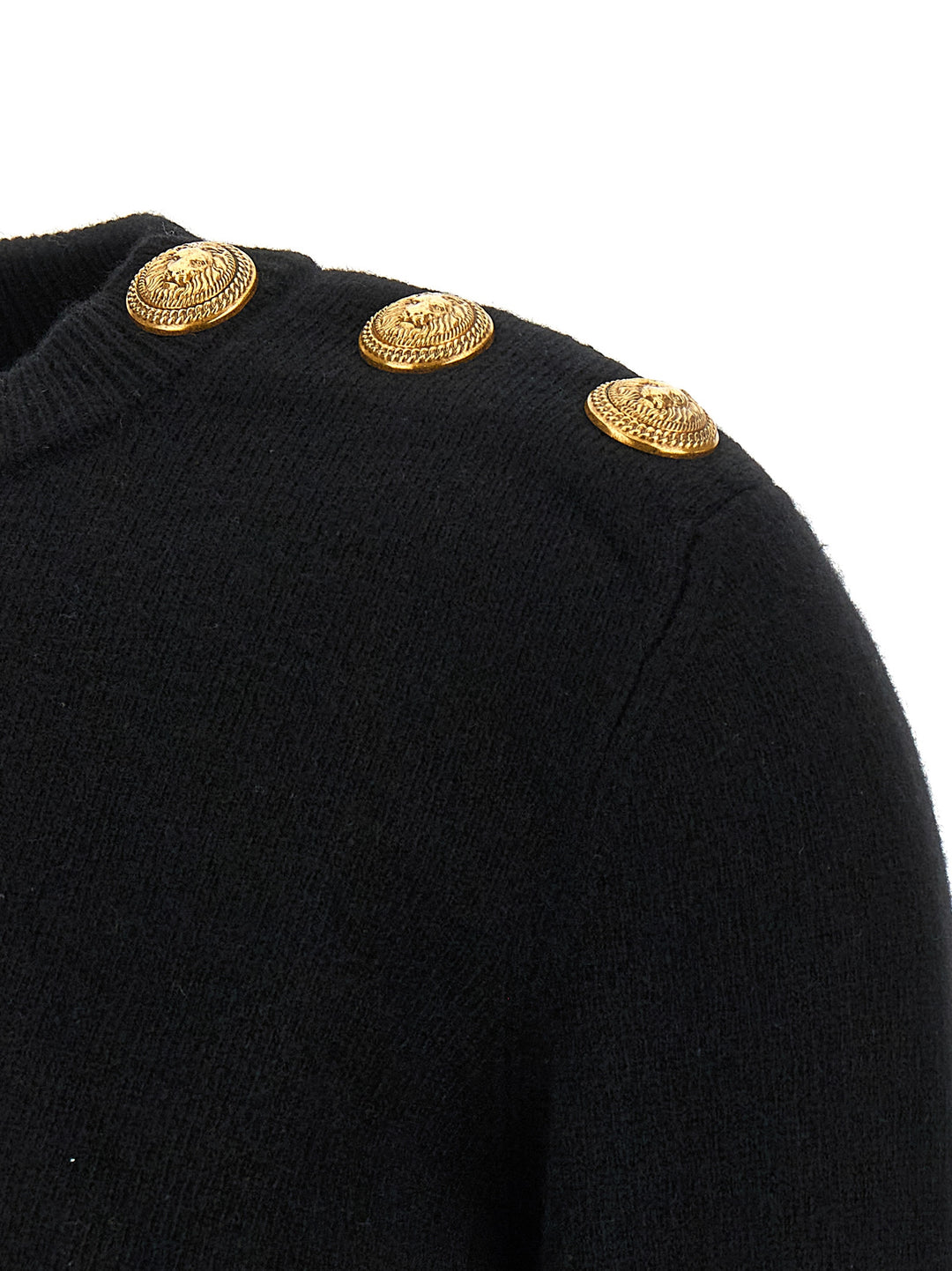 Balmain Eco-Cashmere Button Sweater Sweaters and Cardigans - Black | 883f0f6ac80f50328b64c2b4bab5133f01850c82