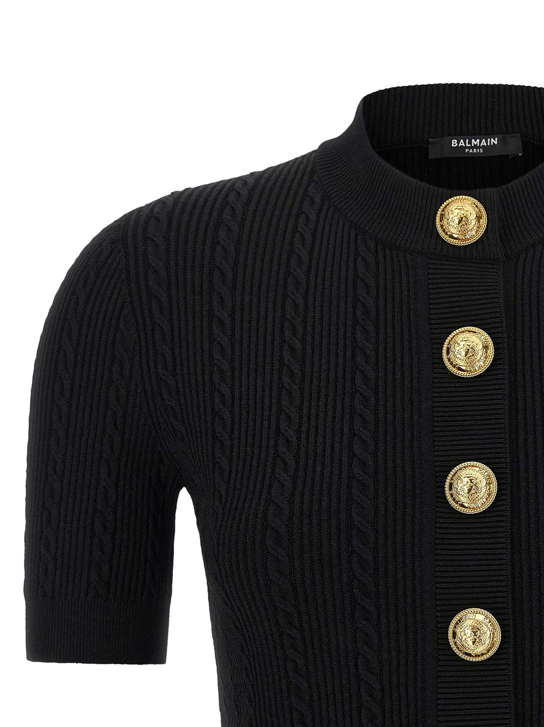 Balmain Short Sleeve Cardigan Sweaters and Cardigans - Black | 1760f6626e0ea4563ab2200e39dbf9b2647c0ec5