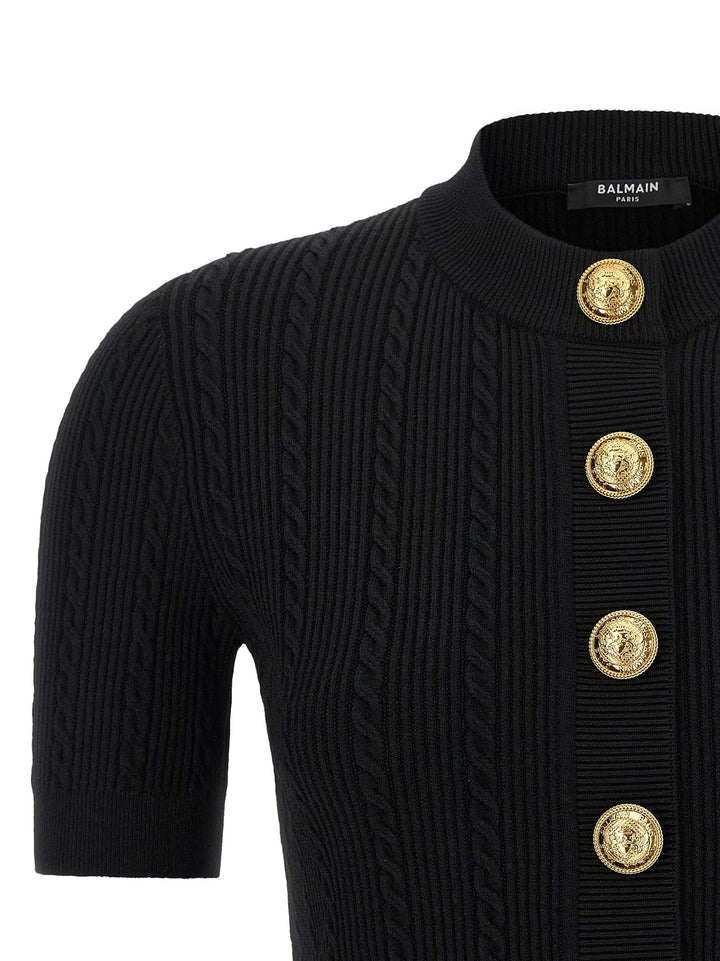 Balmain Short Sleeve Cardigan Sweaters and Cardigans - Black | 1760f6626e0ea4563ab2200e39dbf9b2647c0ec5