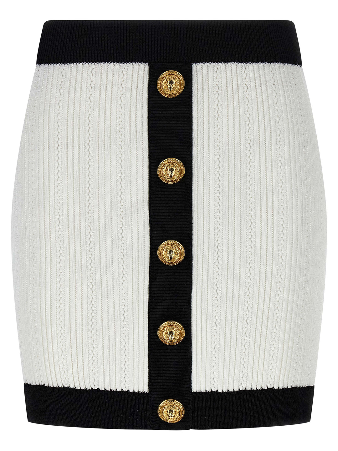 Balmain Two-Tone Miniskirt Skirts - White/Black | 3ea34f38fa60b6b9b50945f904709fe8a6864be5