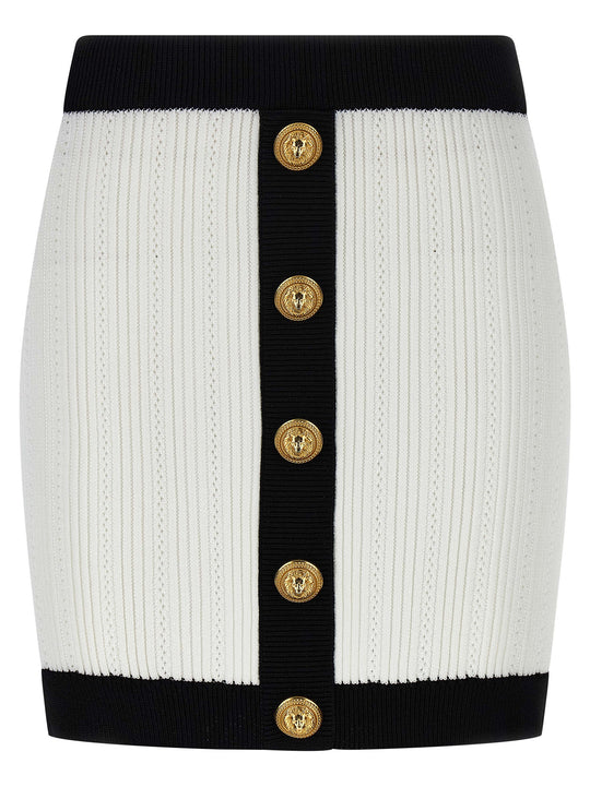 Two-Tone Miniskirt Skirts White/Black