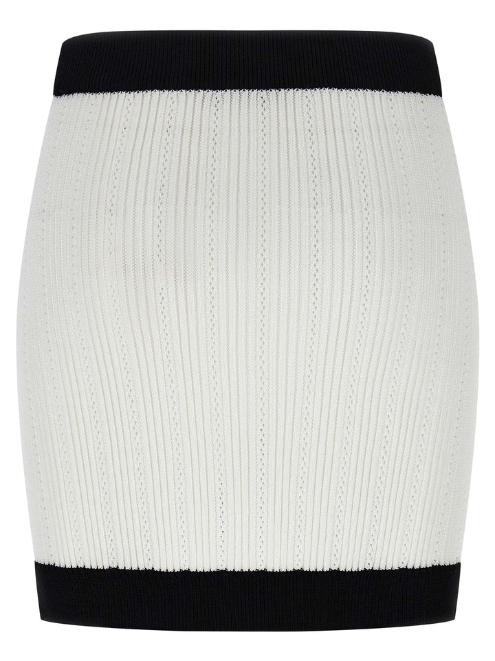 Balmain Two-Tone Miniskirt Skirts - White/Black | a1ea5cd44ab4ab3b15c143107c9330e58ce39c54