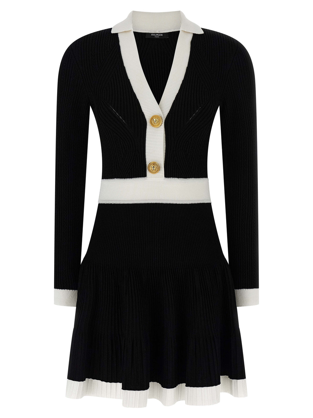 Balmain Two-Tone Dress Dresses - White/Black | ba32ba234c29eb287b5d771f861abdef4f491d71
