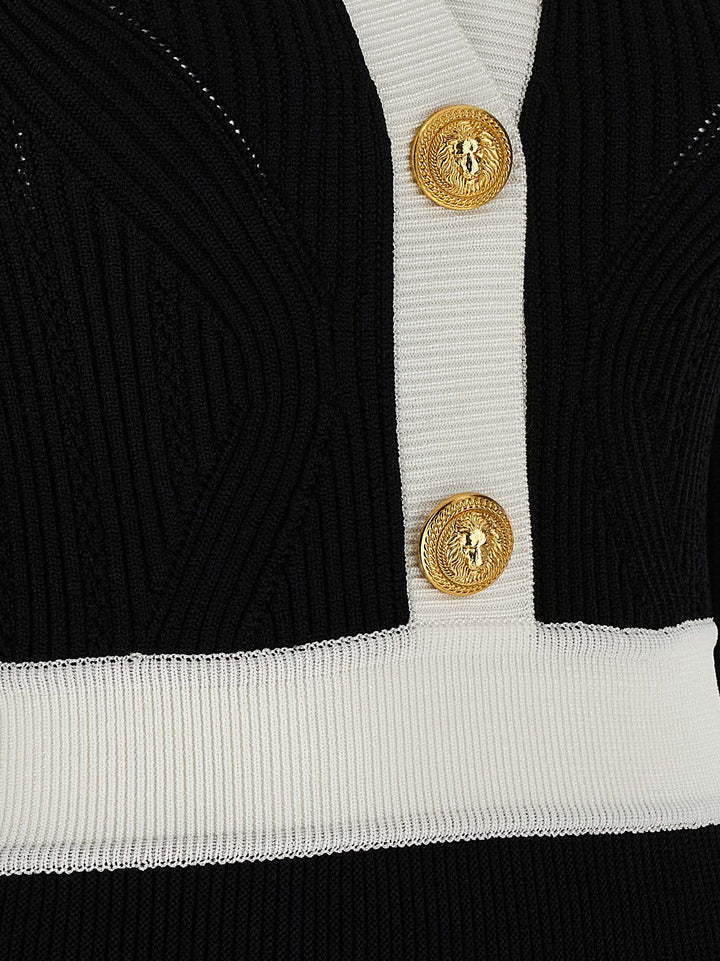 Balmain Two-Tone Dress Dresses - White/Black | 17b98f9e198905f47e3b428f380f06c5892b68e5