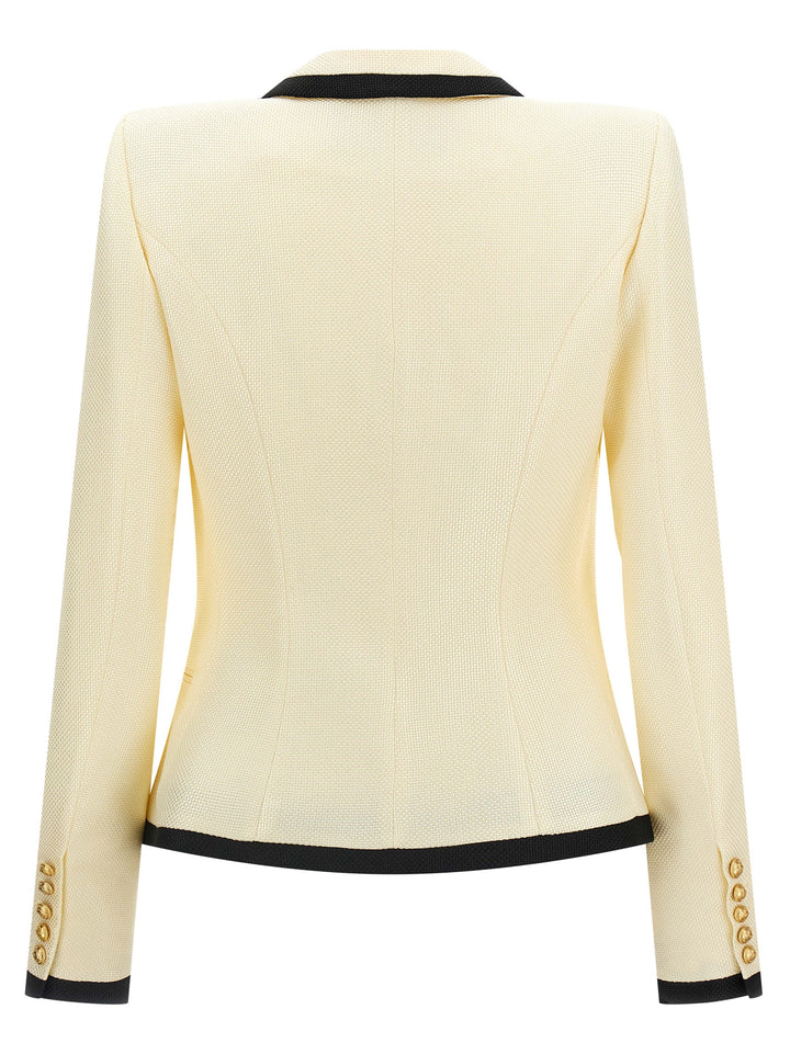 Balmain Maxi Shoulder Strap Blazer BlazerS - White/Black | d13e029588235d08d1dcae0b208c9d50f1c1d33b