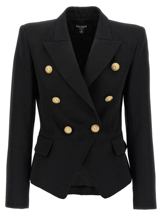 Double-Breasted Blazer Blazers Black