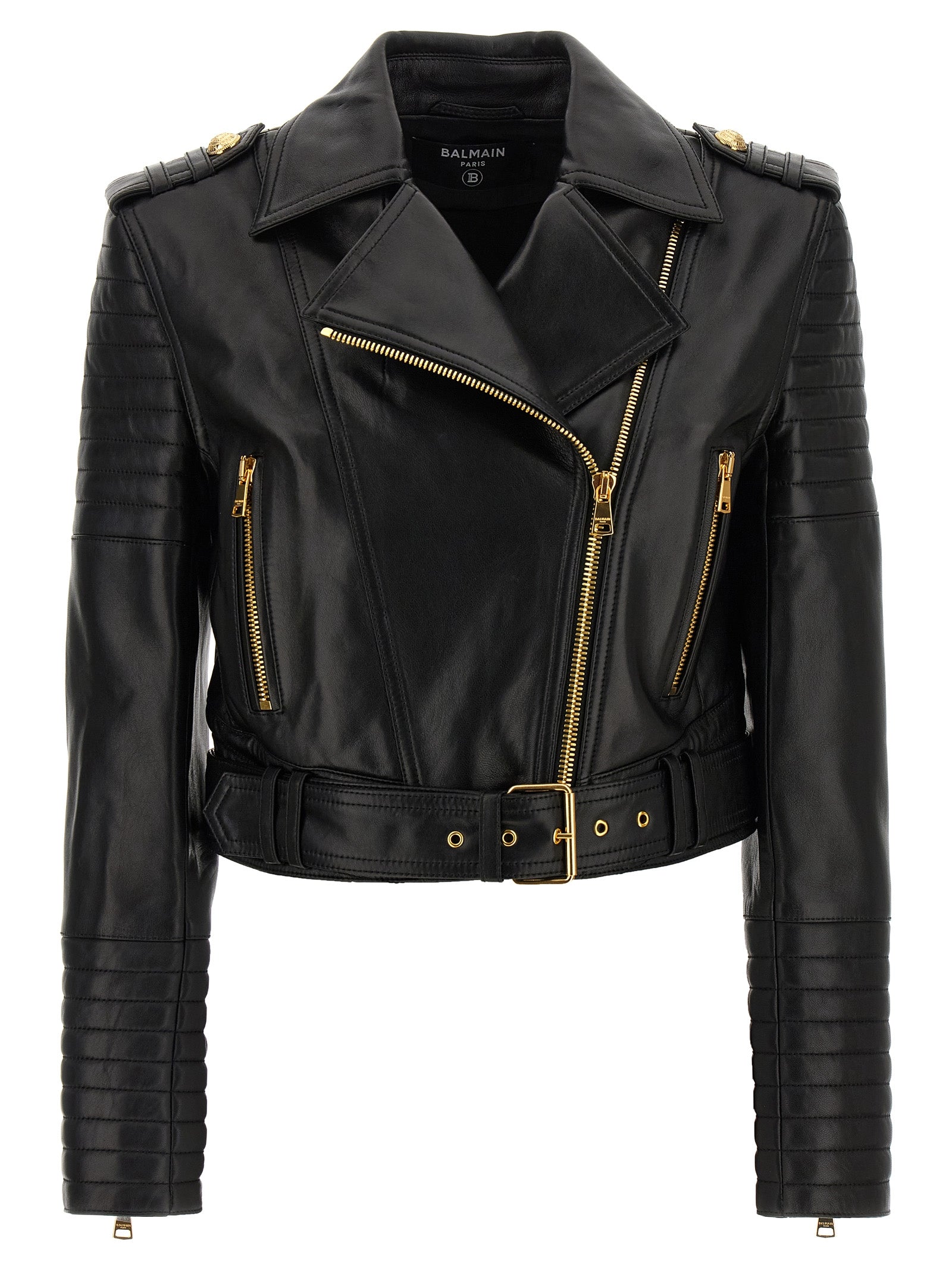 BALMAIN ブラック ライダースジャケット BALMAIN Black Leather Biker Jacket Size 50 (Men's Medium) | eBay