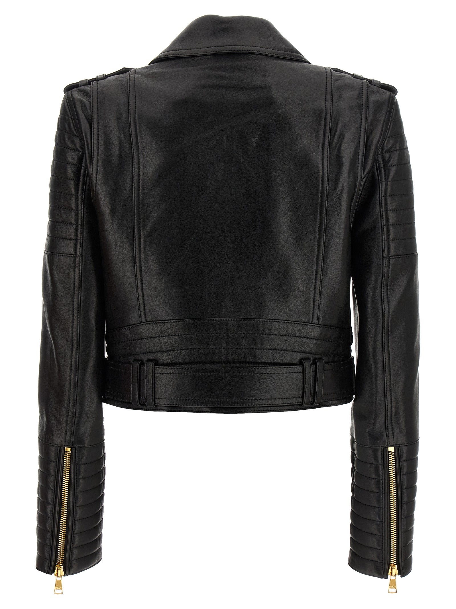 Balmain Leather Jacket Puffer Jackets Black | Wanan Luxury