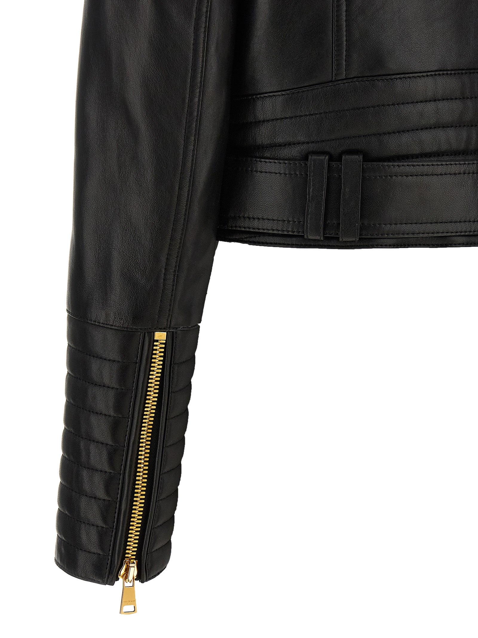 Balmain Leather Jacket Puffer Jackets Black | Wanan Luxury