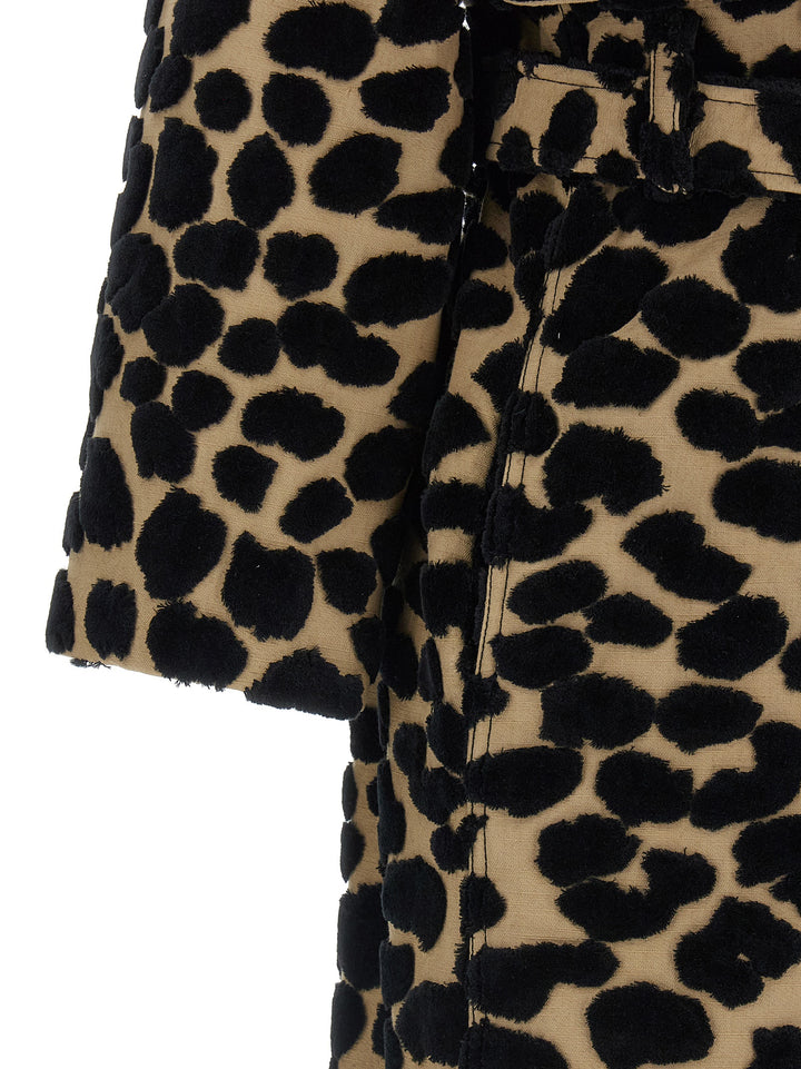 Balmain Leopard Jacquard Trench Coat Coats and Trench Coats - Multicolor | 71dd174b7666a86ffa0eeac766cb8b26d8dafb44