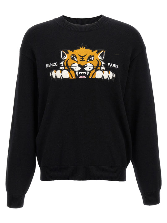 Kenzo Happy Tiger Sweaters And Cardigans Black