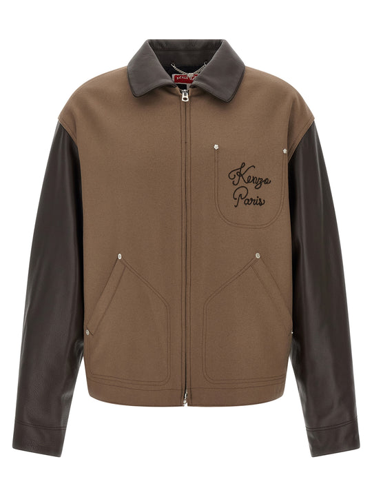 Kenzo Paris Chainstitch Puffer Jackets Brown