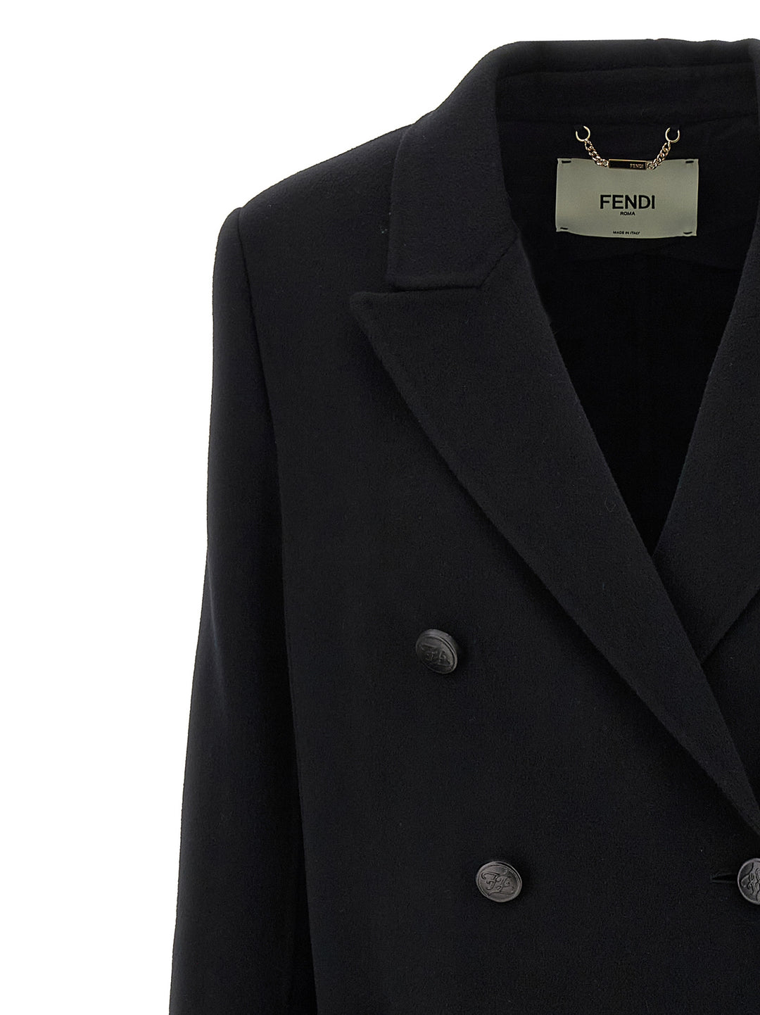 Fendi Double Wool Coats and Trench Coats - Black | 2cca7922aea76c0322131b089e56f14dd46f154b