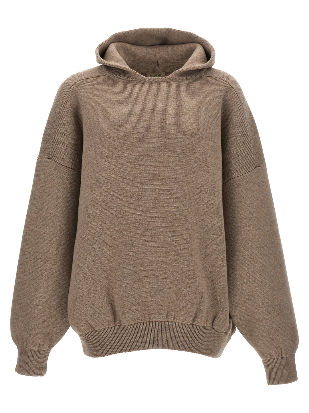 Boucle Knit Hoodie Sweater, Cardigans Beige