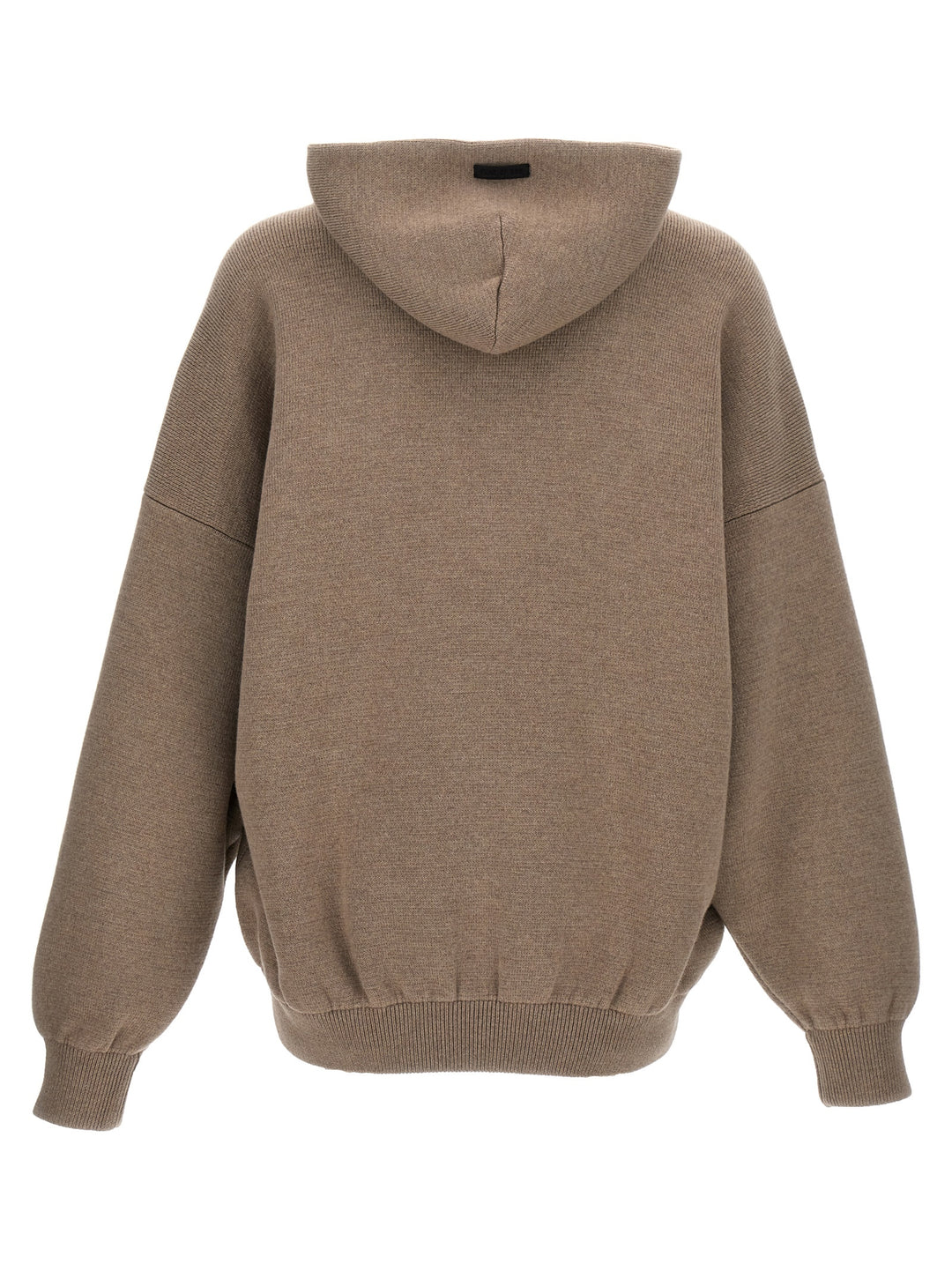 Boucle Knit Hoodie Sweater, Cardigans Beige