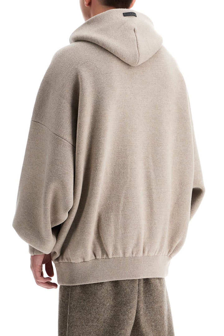 Hooded Knit Sweatshirt With