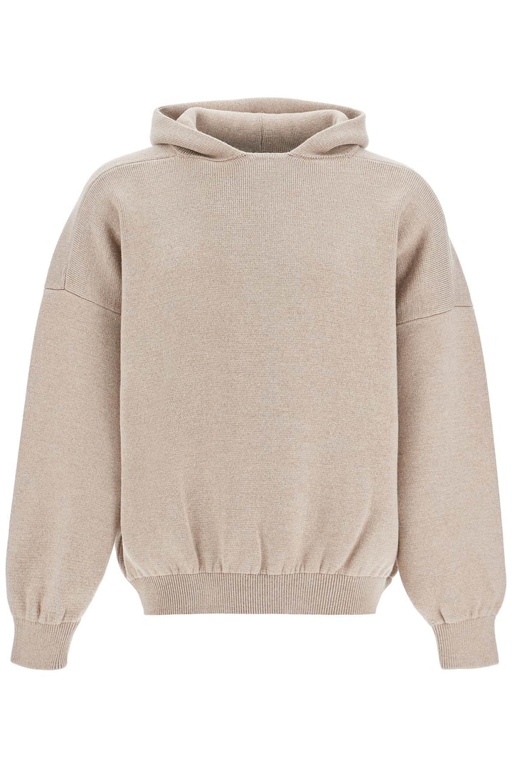 Hooded Knit Sweatshirt With