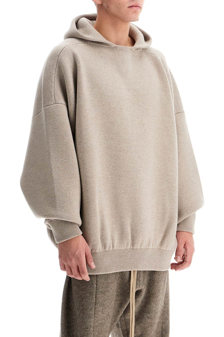 Hooded Knit Sweatshirt With